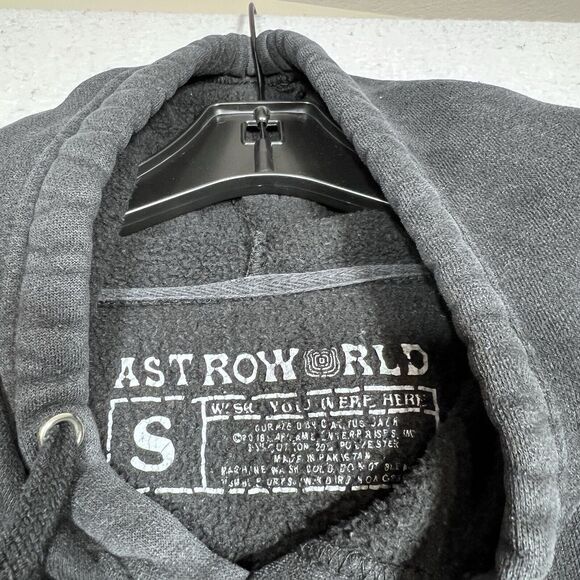 Travis Scott Sweatshirt Size Small Black Astroworld Wish You Were Here Hoodie - Picture 9 of 10
